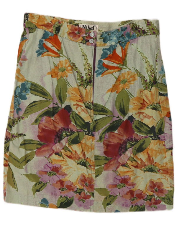 Fusta Dreaptă Vintage Femei IT 46 Large W30 Multicolor Floral