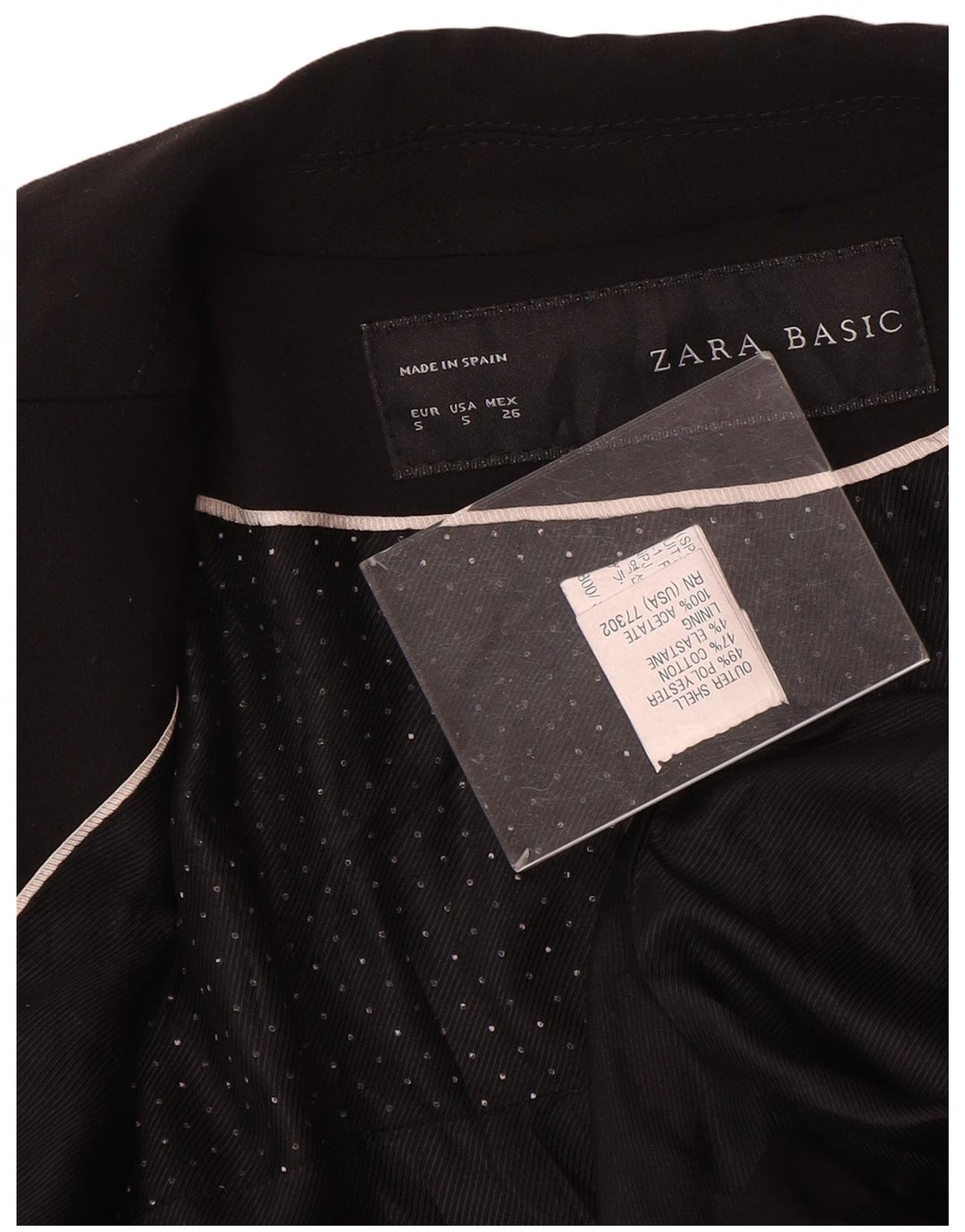 Jachetă Blazer pentru femei Zara cu 1 nasture UK 10 Poliester negru mic