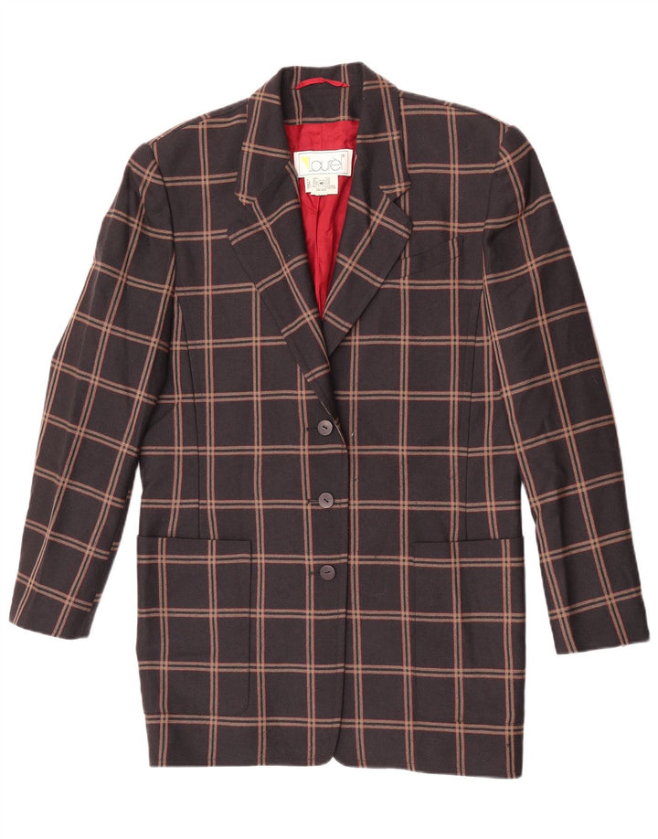 Jachetă pentru femei Laurel, cu 3 nasturi, cu paragate, EU 40, carouri maro mediu