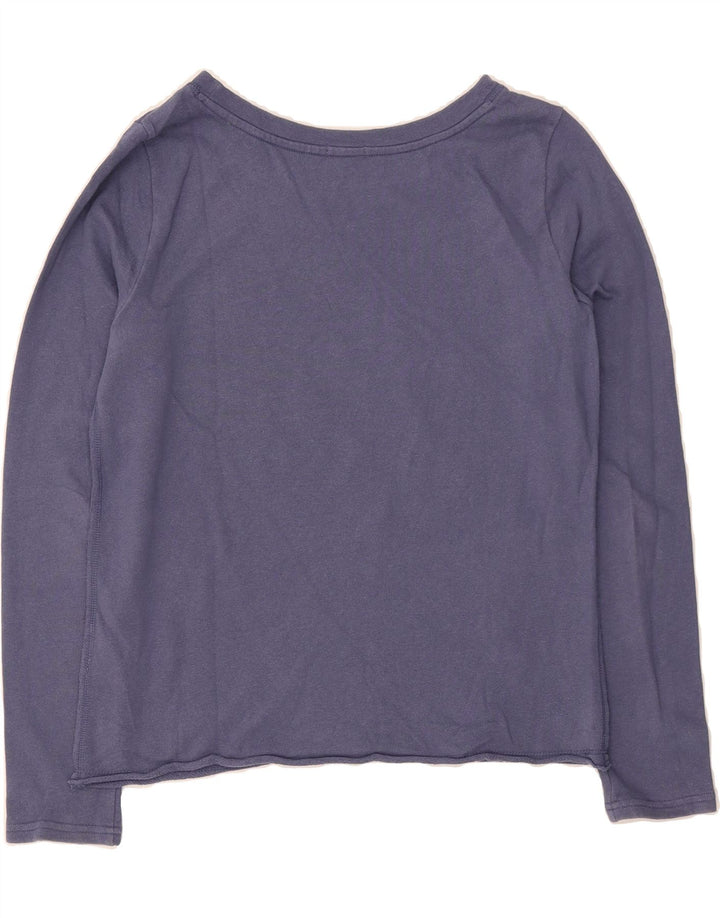 GAP Womens Graphic Top Long Sleeve UK 10 Small Navy Blue Cotton Vintage Gap and Second-Hand Gap from Messina Hembry 
