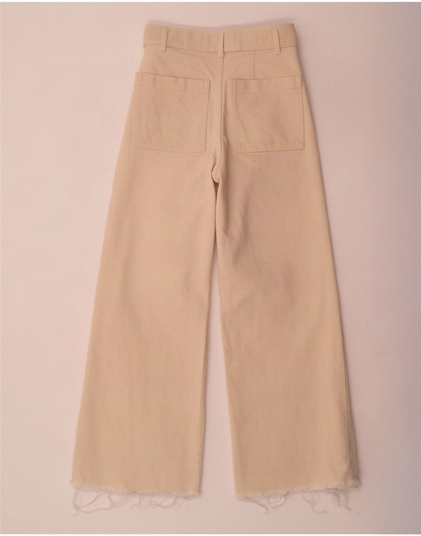 Zara Womens The Marine Loose Fit Straight Jeans EU 34 2XS W24 L27 Beige