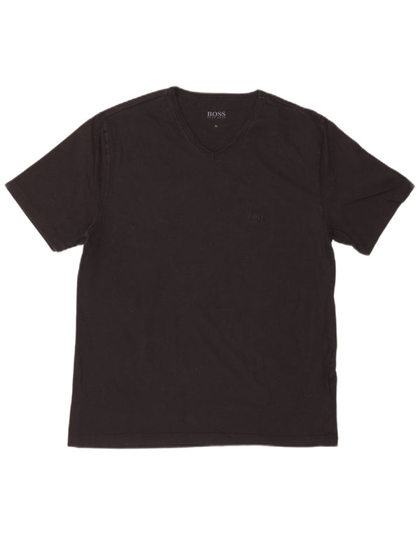 HUGO BOSS Womens T-Shirt Top UK 18 XL Black Cotton