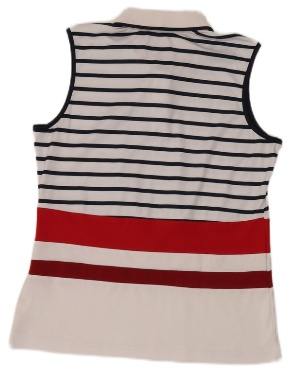 Tricou polo fără mâneci Fila pentru femei UK 18 XL Poliester cu dungi albe