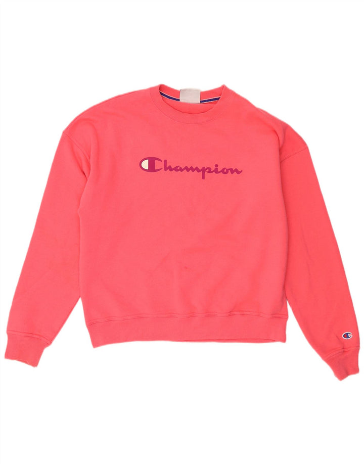 Pulover supradimensionat cu grafic pentru femei Champion UK 14 Roz mediu