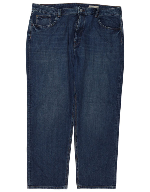 Blugi conici pentru femei boyfriend de la Marks & Spencer UK 20 2XL W40 L31 bleumarin