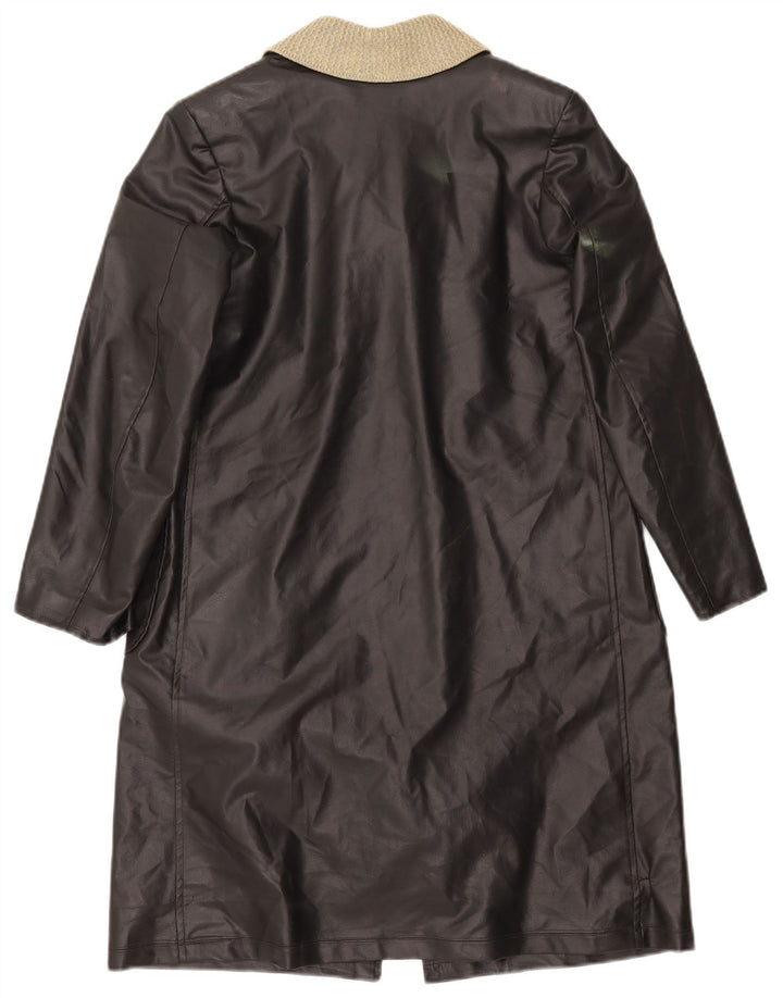 Palton de piele VINTAGE pentru femei UK 12 Medium Black Colorblock