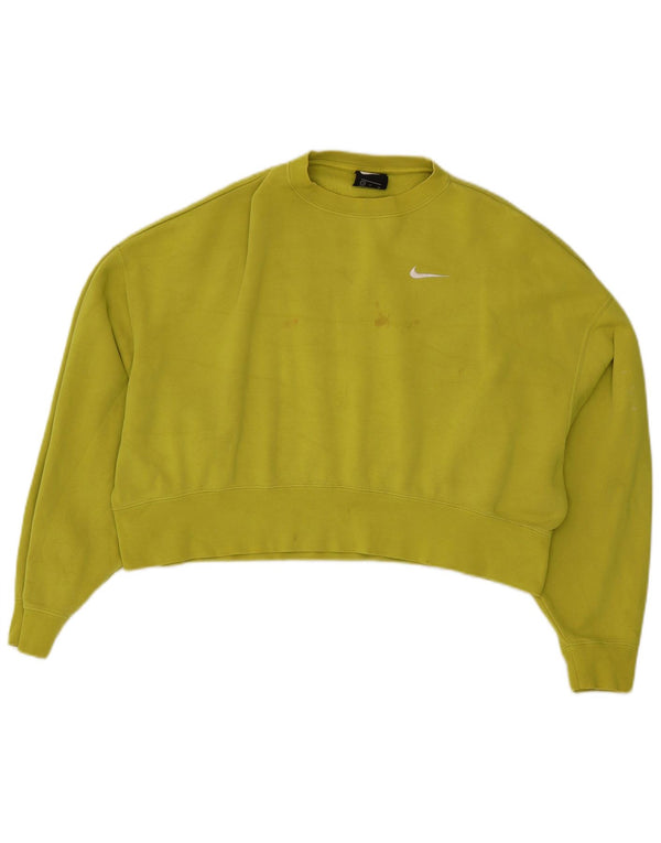 Pulover oversized pentru femei Nike Crop, UK 10, bumbac verde mic