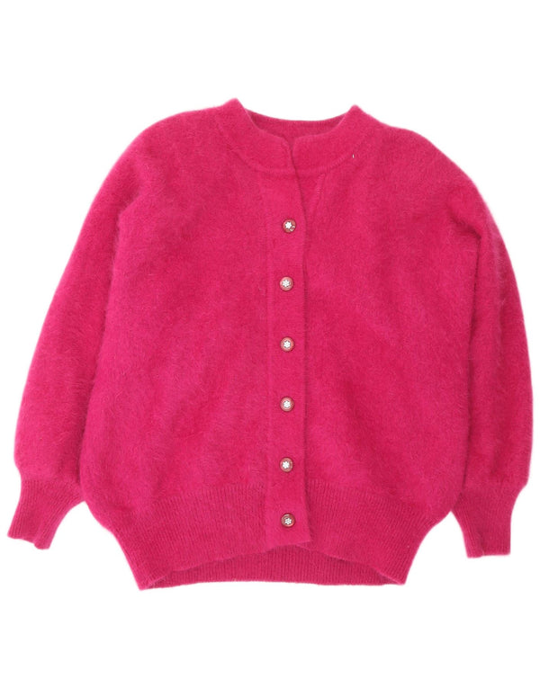 Pulover cardigan pentru femei VINTAGE UK 20 2XL Pink Angora