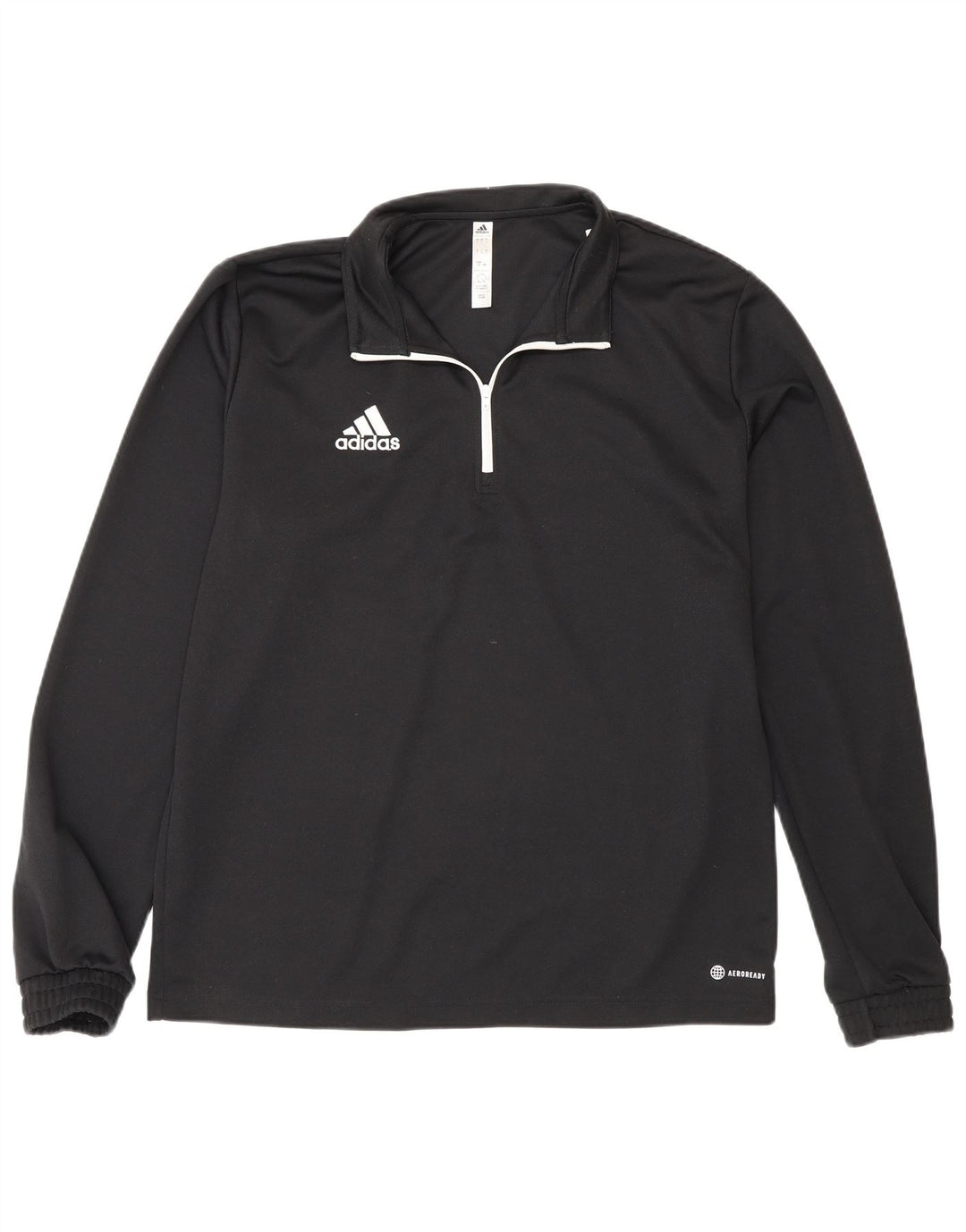 Adidas bărbați Zip Neck Top cu mânecă lungă mare negru poliester sport