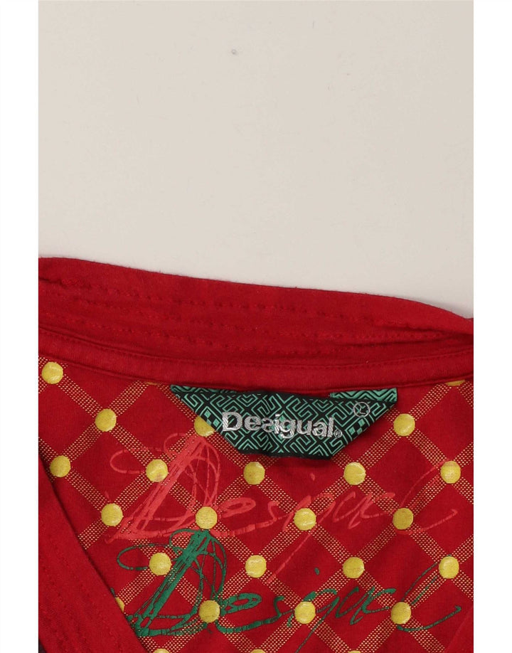 Desigual Top grafic pentru femei cu mânecă lungă UK 14 mare, multicolor, geometric