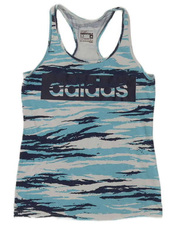 Adidas Climalite Graphic Vest Top pentru femei UK 12/14 Medium Blue Camouflage