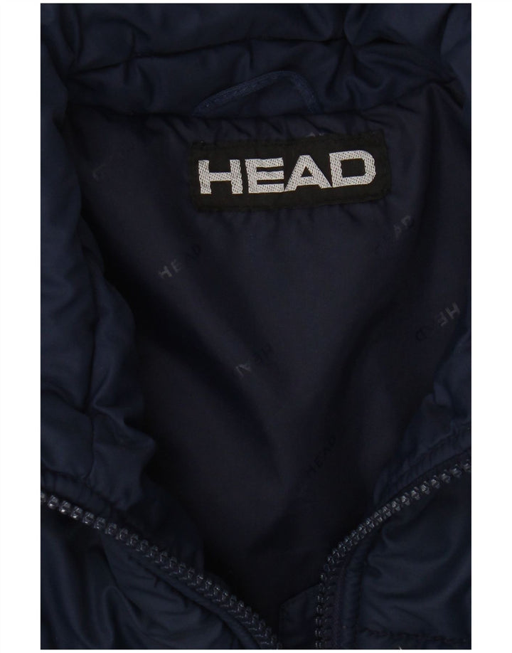 HEAD Womens Padded Jacket UK 14 Medium Navy Blue Colourblock Polyamide