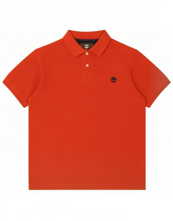 Timberland Mens Regular Fit Polo Shirt Small Red Bumbac