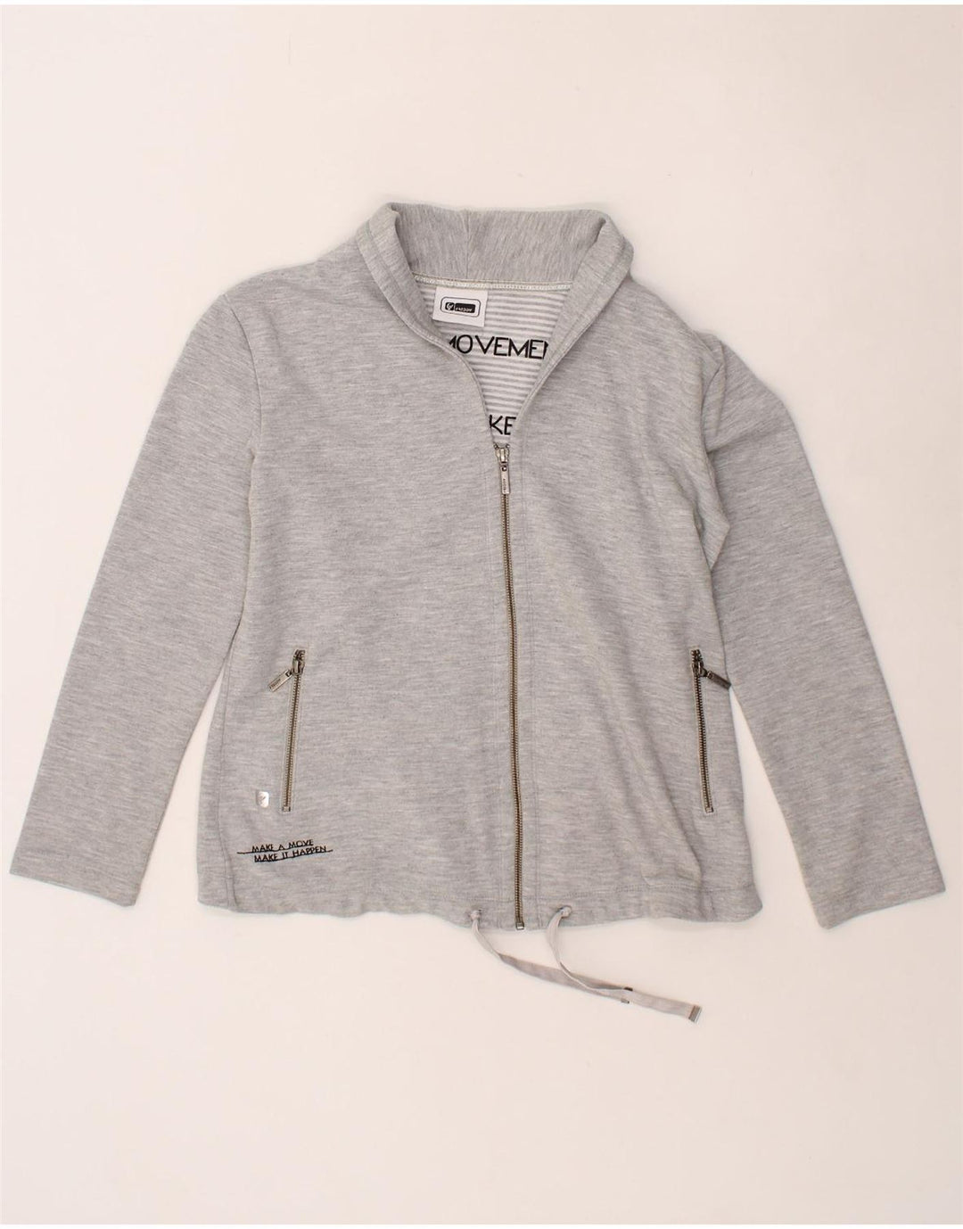 FREDDY Womens Tracksuit Top Jacket UK 10 Small Grey Cotton Vintage Freddy and Second-Hand Freddy from Messina Hembry 