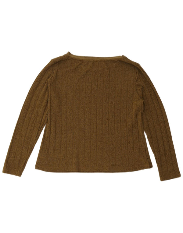 Marks & Spencer Top pentru femei cu mânecă lungă UK 12 Medium Kaki Poliester