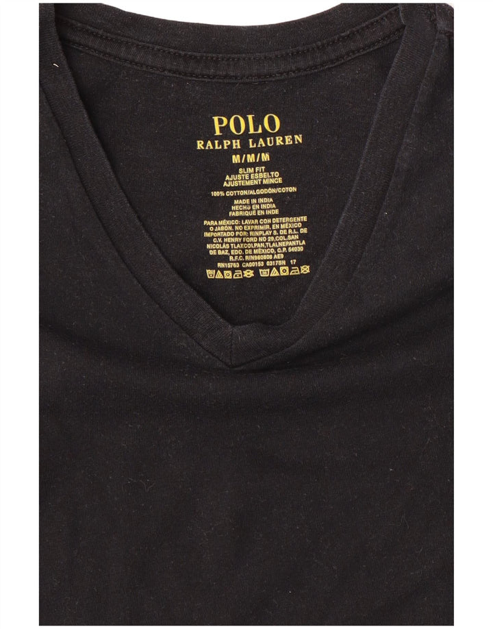 Tricou pentru bărbați Ralph Lauren Slim Fit Top Bumbac mediu negru