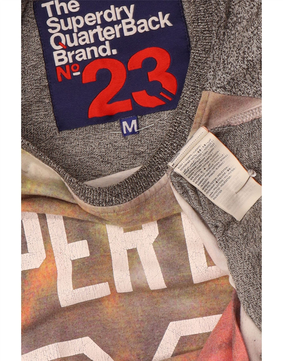 Tricou grafic pentru bărbați Superdry Top din bumbac gri mediu