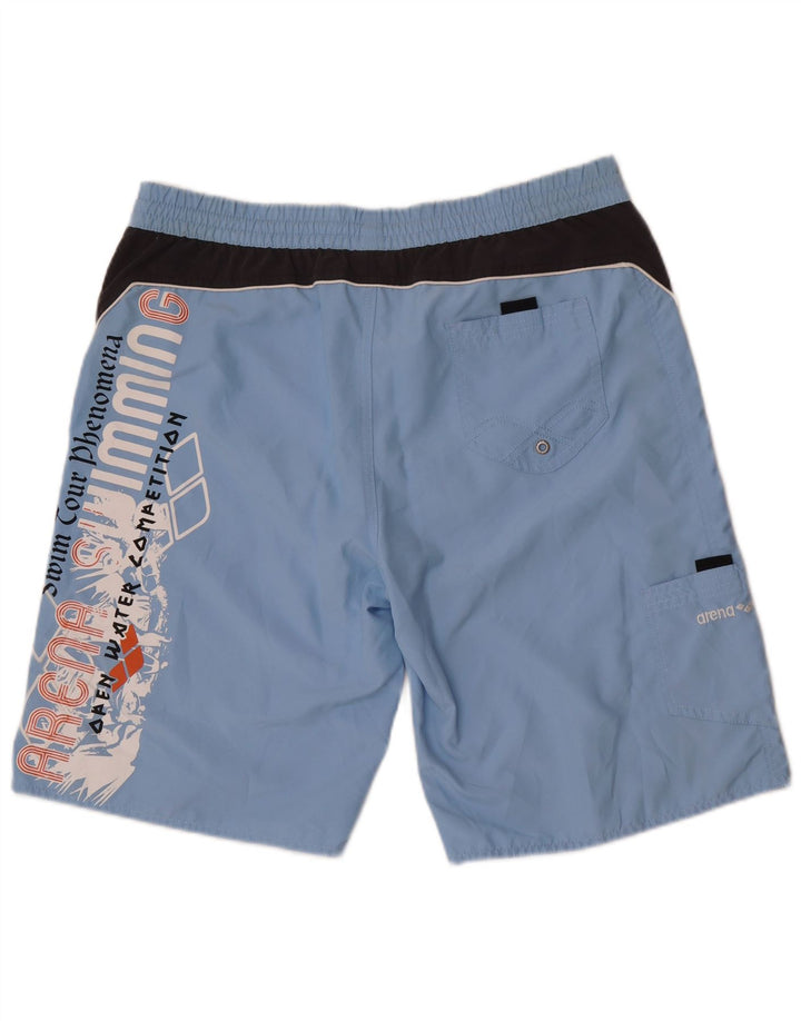 Pantaloni scurți de înot grafic pentru bărbați Arena, mari, albastru, poliester color bloc