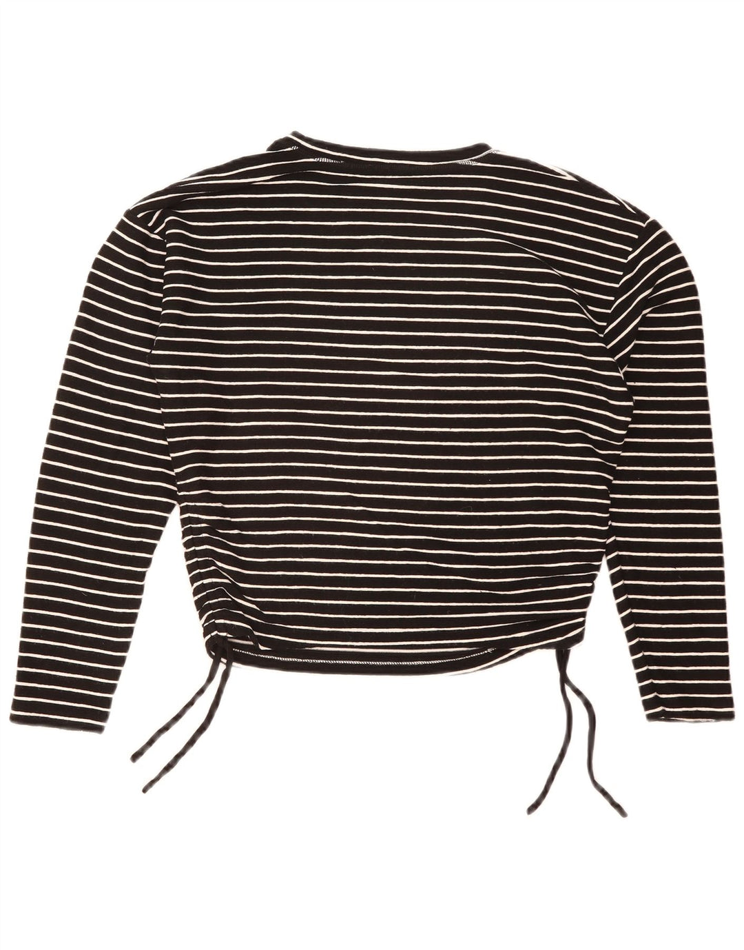 Crop Top pentru femei Zara cu mânecă lungă UK 16, mare, poliester cu dungi negre