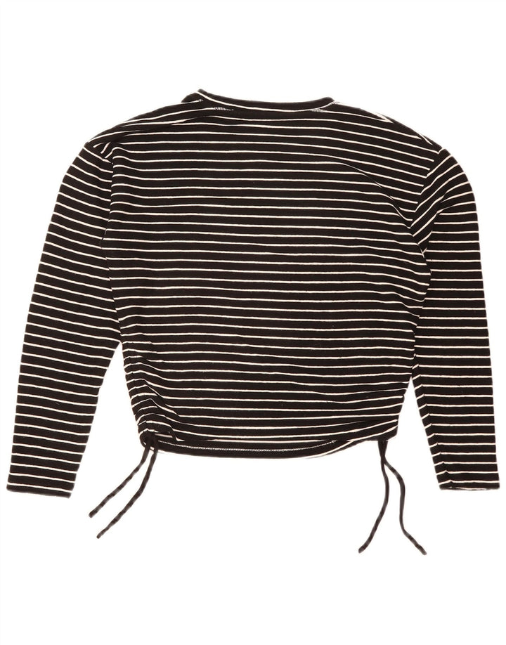 Crop Top pentru femei Zara cu mânecă lungă UK 16, mare, poliester cu dungi negre