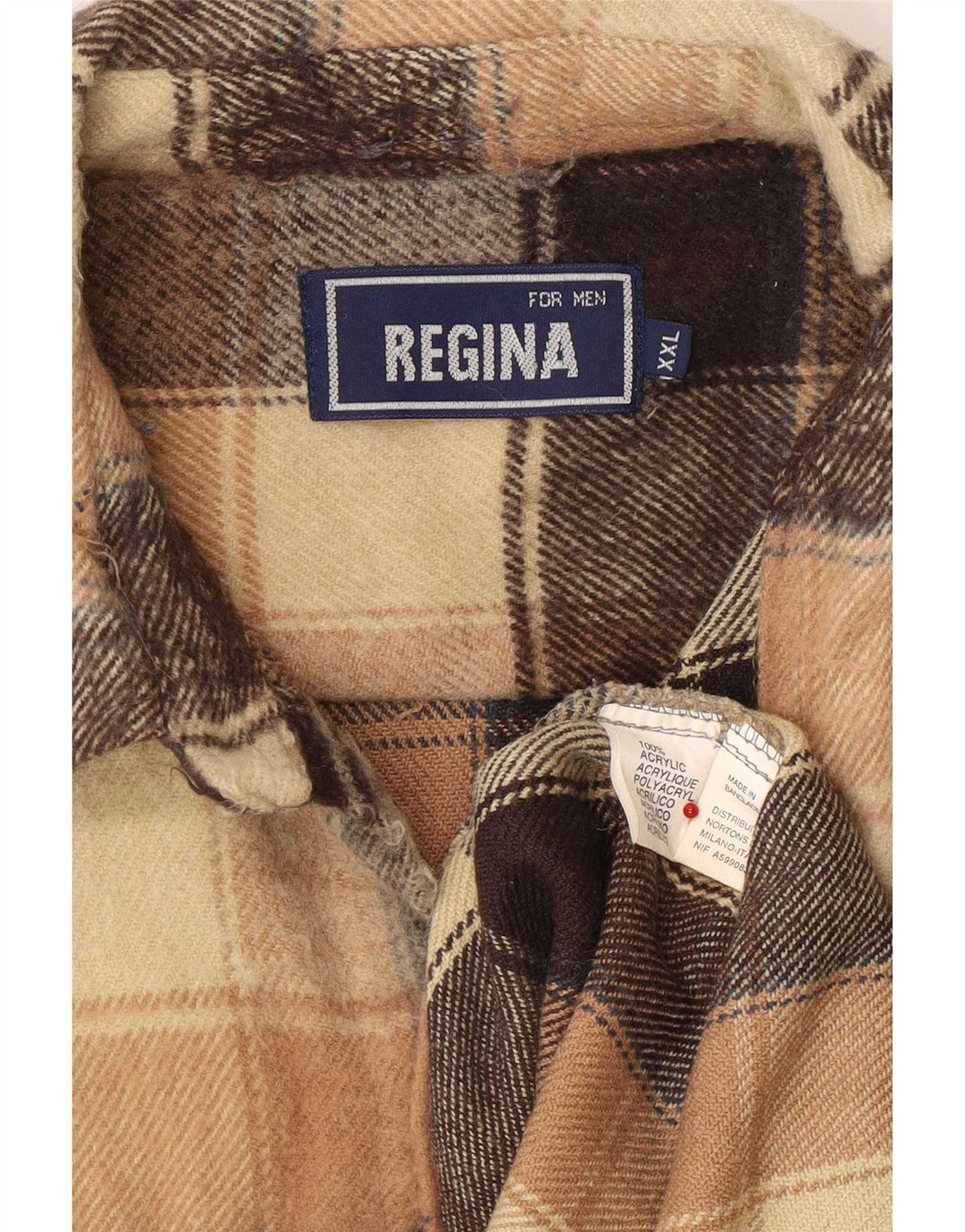 Cămașă de flanel pentru bărbați Regina, 2XL, bej, acrilic