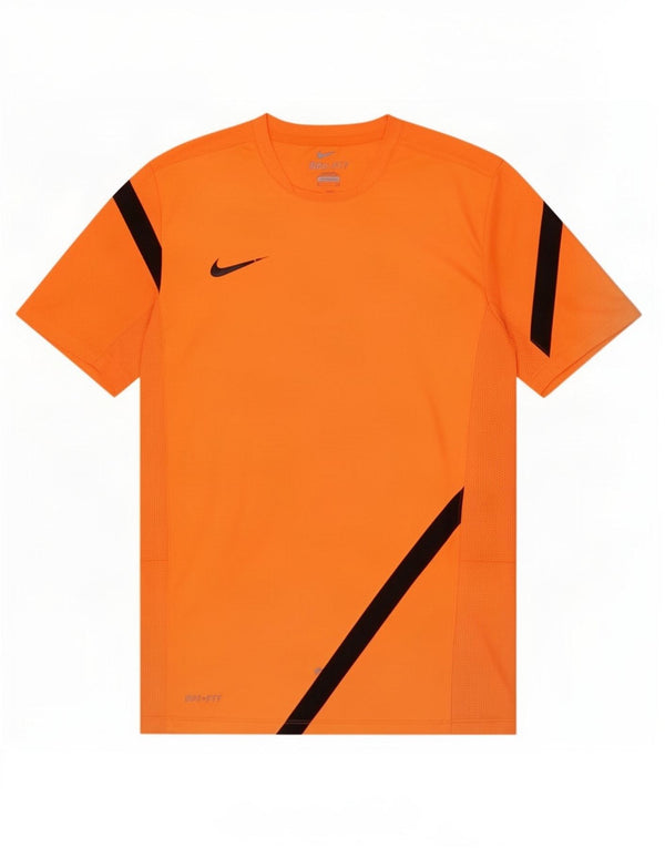 Tricou grafic Nike Dri Fit pentru bărbați Top mic portocaliu din poliester bloc de culoare