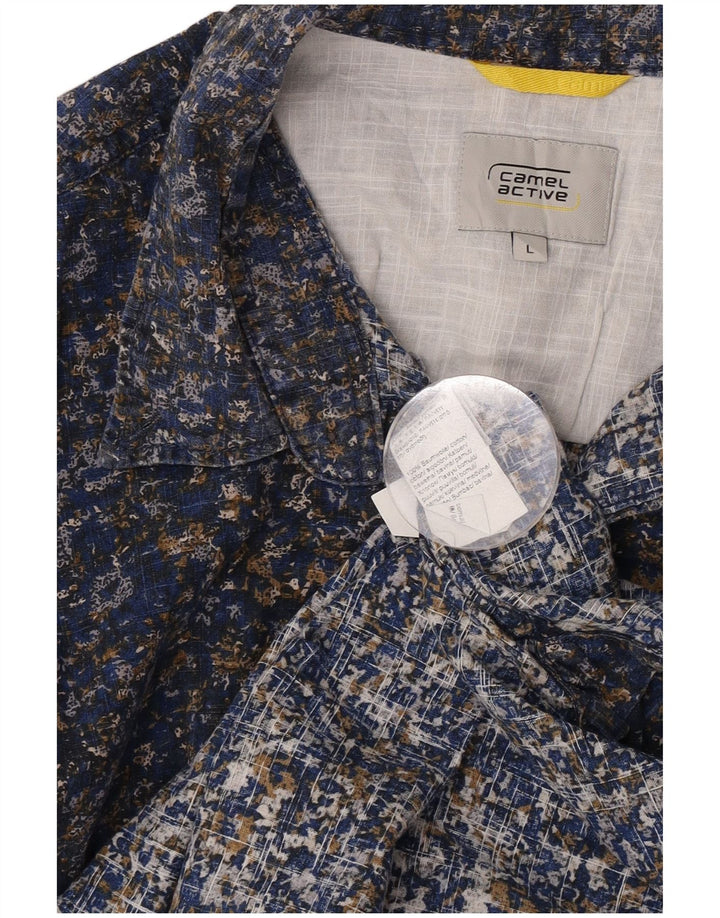 Cămașă Camel Active pentru bărbați, mare, albastru, bumbac floral