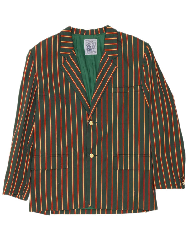 I Pinco Pallino Jachetă Blazer pentru femei cu 2 nasturi UK 16, mare, verde, cu dungi