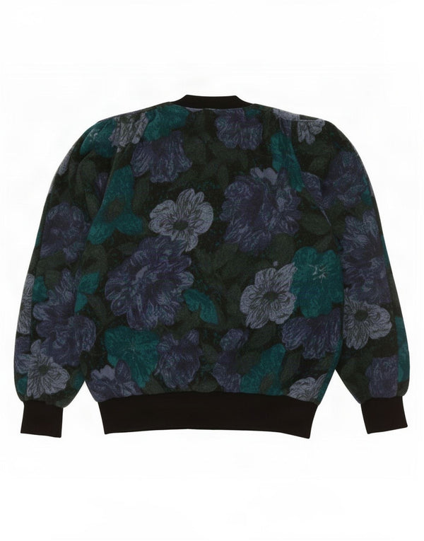 Pulover vintage pentru femei UK 18 XL Lână florală multicoloră