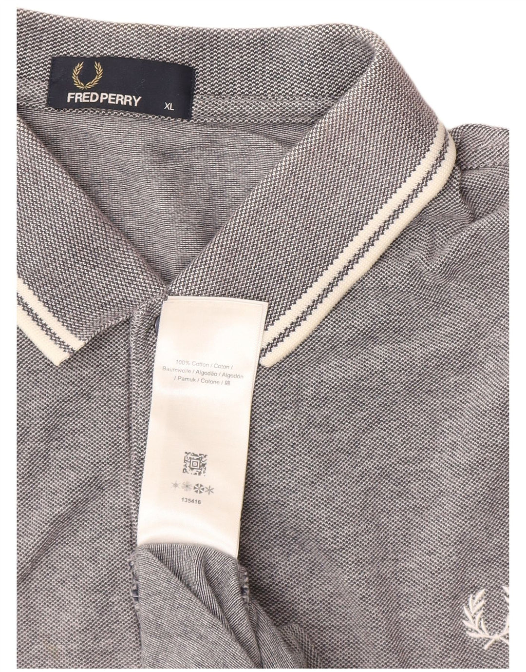Cămașă polo Fred Perry pentru bărbați XL bumbac gri