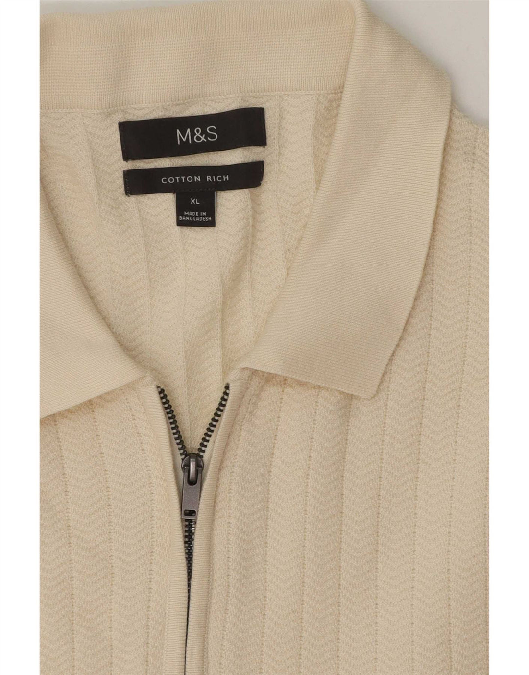 Tricou polo pentru bărbați Marks & Spencer, bumbac alb XL