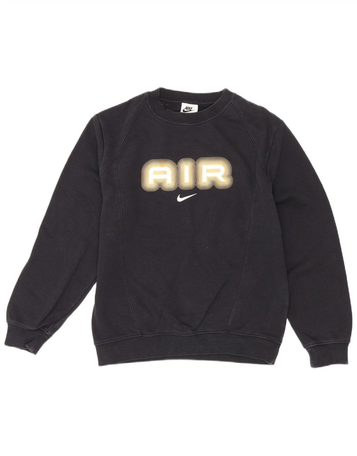 Pulover Nike pentru băieți grafic 10-11 ani bumbac negru mediu