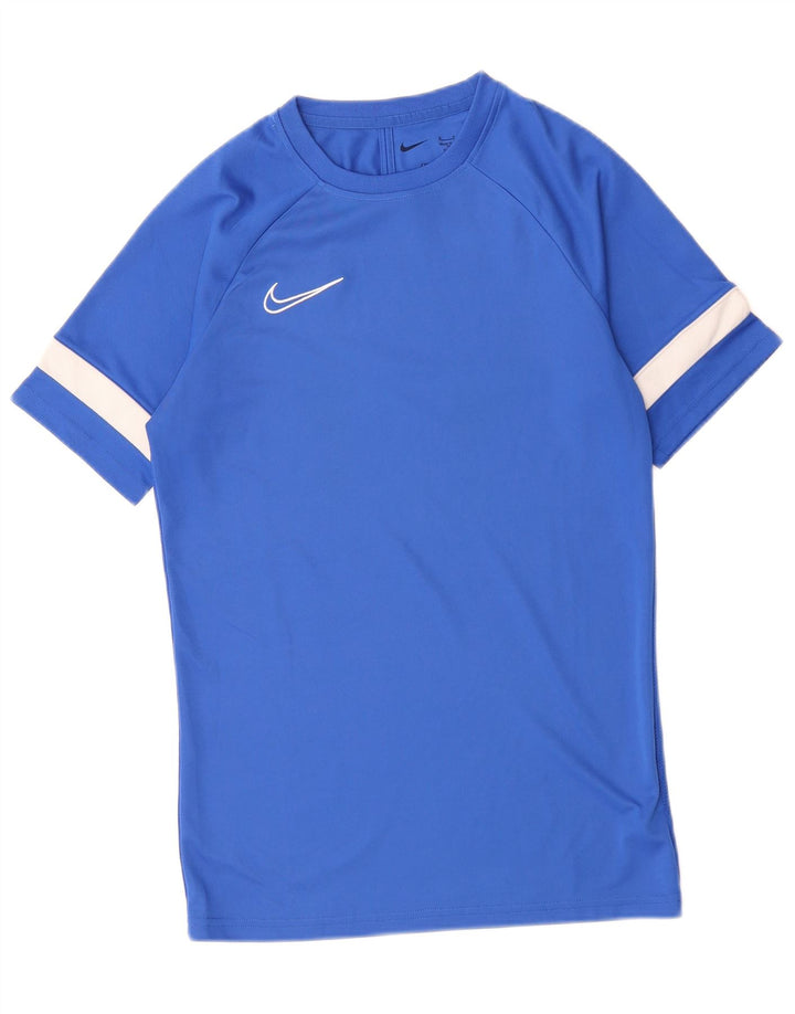 Tricou NIKE Dri Fit pentru bărbați Top mic, albastru, poliester color bloc