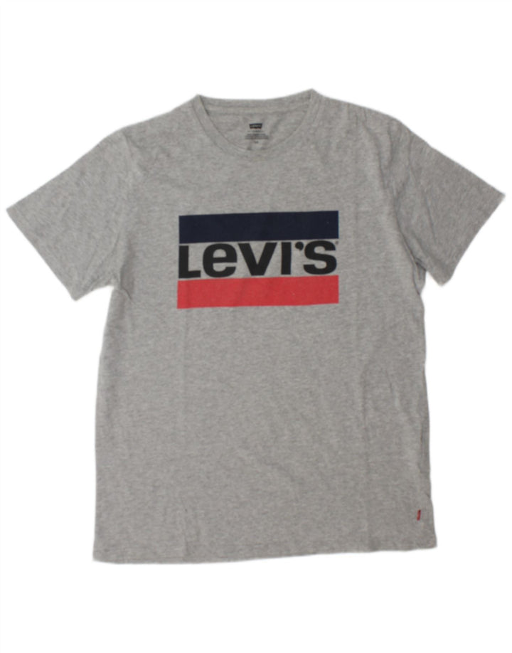 Tricou grafic pentru bărbați Levi's Top mare, gri, bumbac cu pete