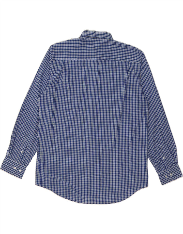 ANGELO LITRICO Mens Shirt Size 41/42 Large Blue Check Polyester Vintage Angelo Litrico and Second-Hand Angelo Litrico from Messina Hembry 