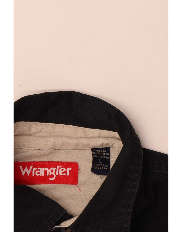 Cămașă din blugi pentru bărbați Wrangler, bumbac negru mare