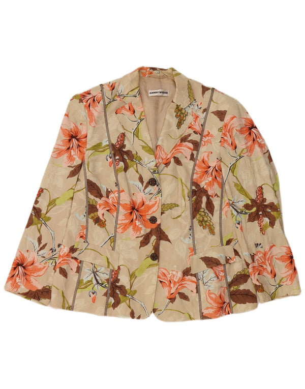 GERRY WEBER Jachetă pentru femei cu mâneci 3/4 UK 20 2XL Bej Floral