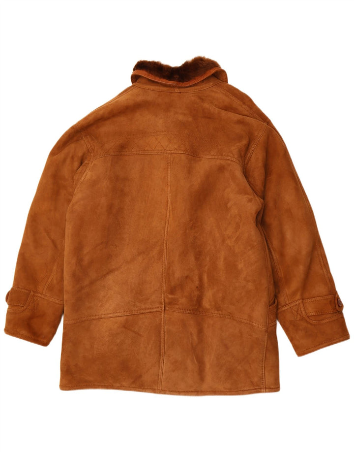 Jachetă vintage pentru bărbați din shearling UK 40 mare maro