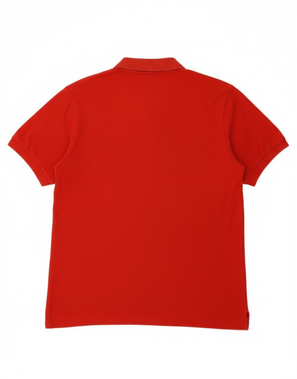 Tricou polo Lacoste pentru bărbați, mărimea 4, bumbac roșu mediu