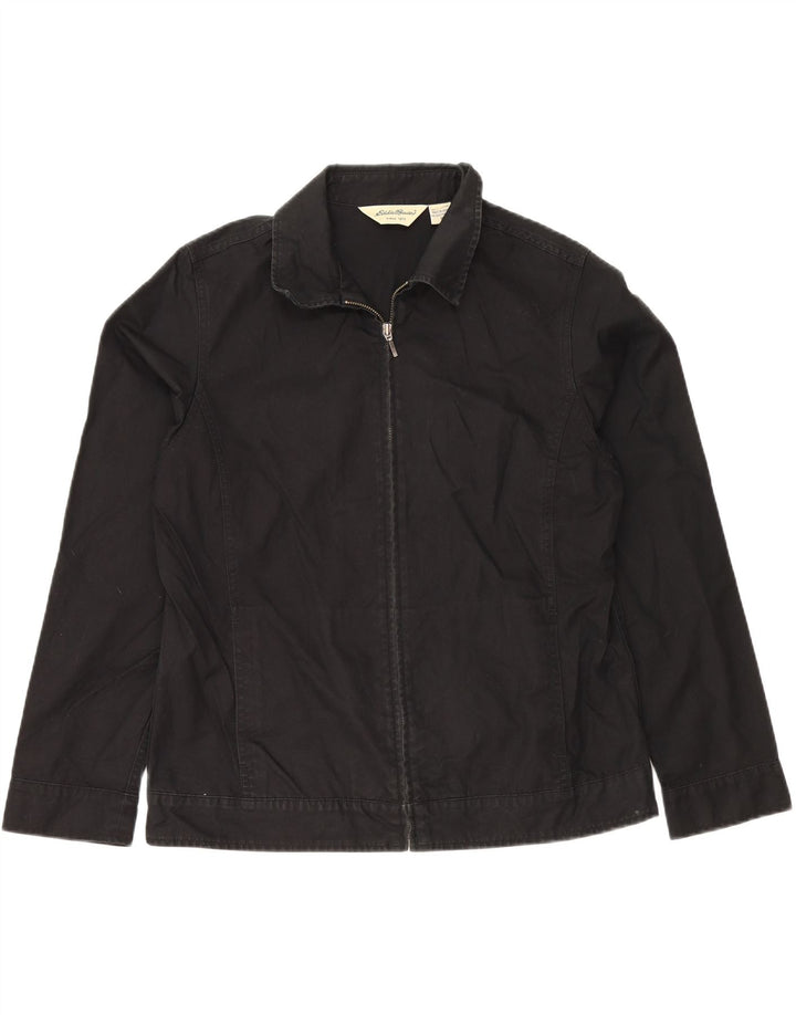 EDDIE BAUER Womens Bomber Jacket UK 14 Medium Black Cotton Vintage Eddie Bauer and Second-Hand Eddie Bauer from Messina Hembry 