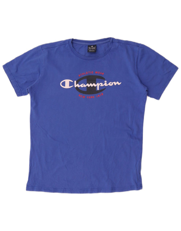Tricou grafic Champion Băieți Top 15-16 Ani 2XL Bumbac Albastru