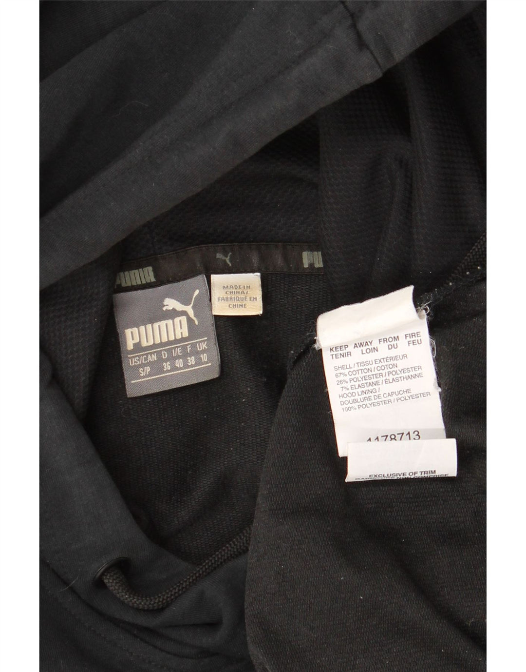 Pulover PUMA pentru femei, UK 10, bumbac negru mic