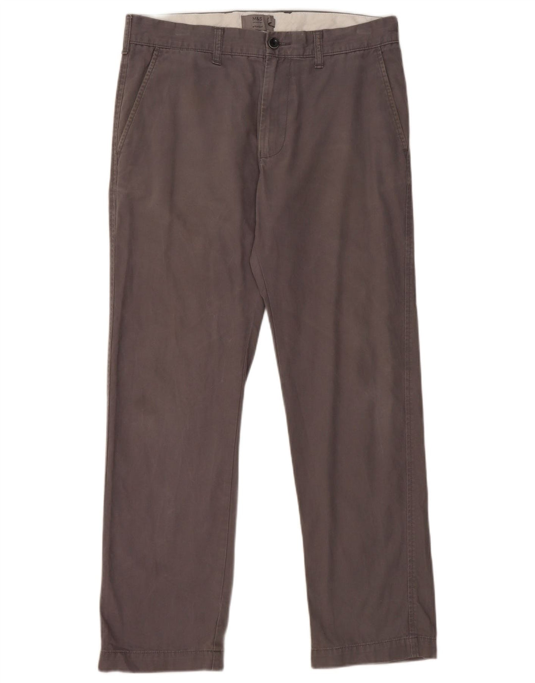 Pantaloni chino drepți pentru bărbați Marks & Spencer L32 L29 bumbac gri