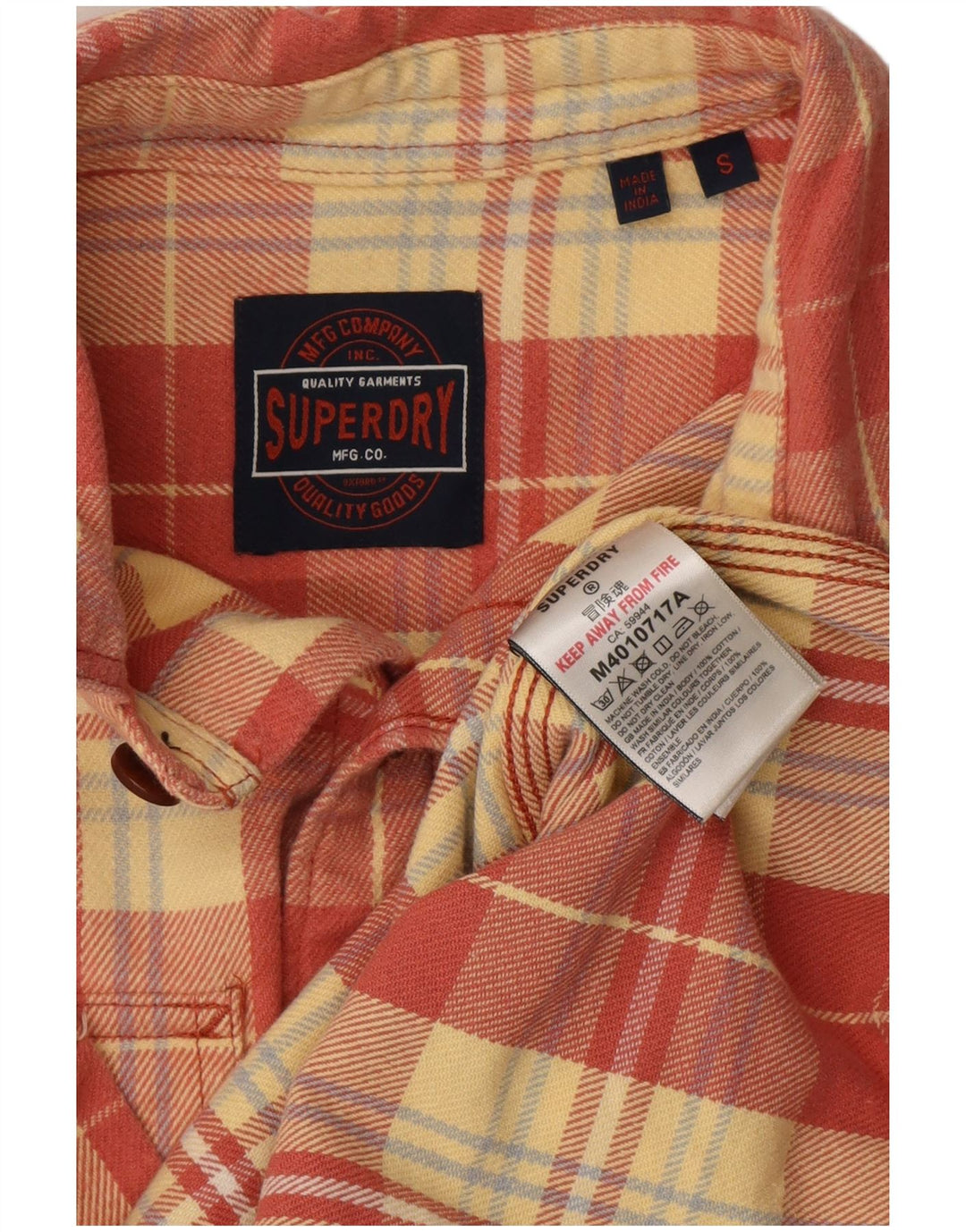 Cămașă de flanel pentru bărbați Superdry, bumbac cu carouri mici, roșii