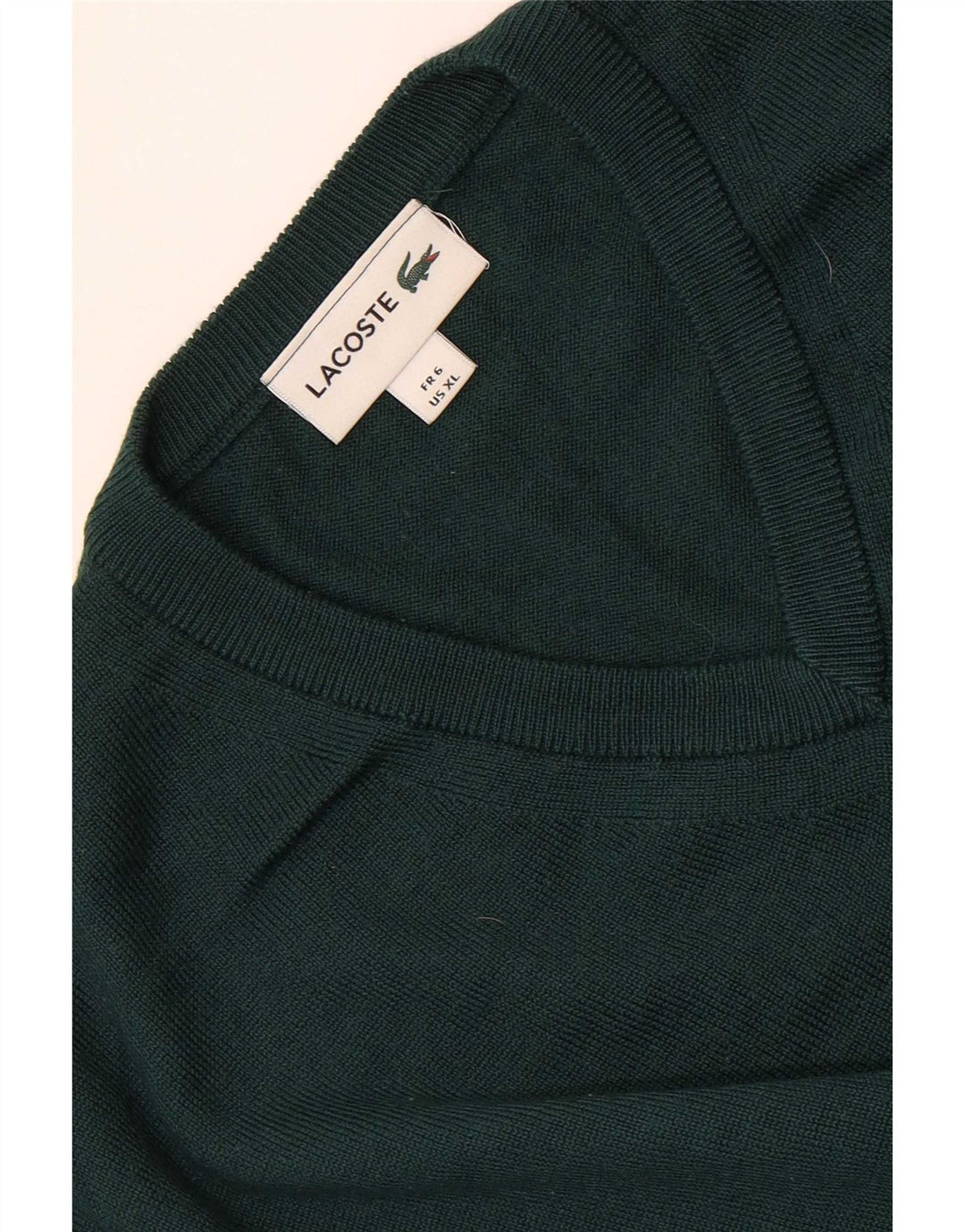 Pulover cu decolteu în V Lacoste pentru bărbați, mărimea 6 XL verde