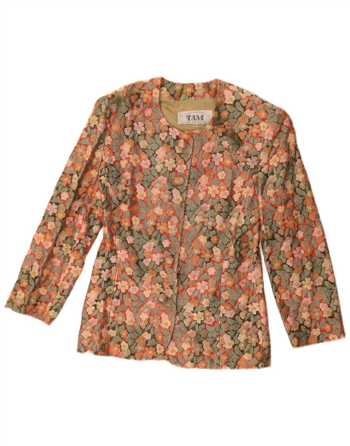 Jachetă vintage pentru femei cu 5 nasturi IT 42 Medium Multicolor Floral