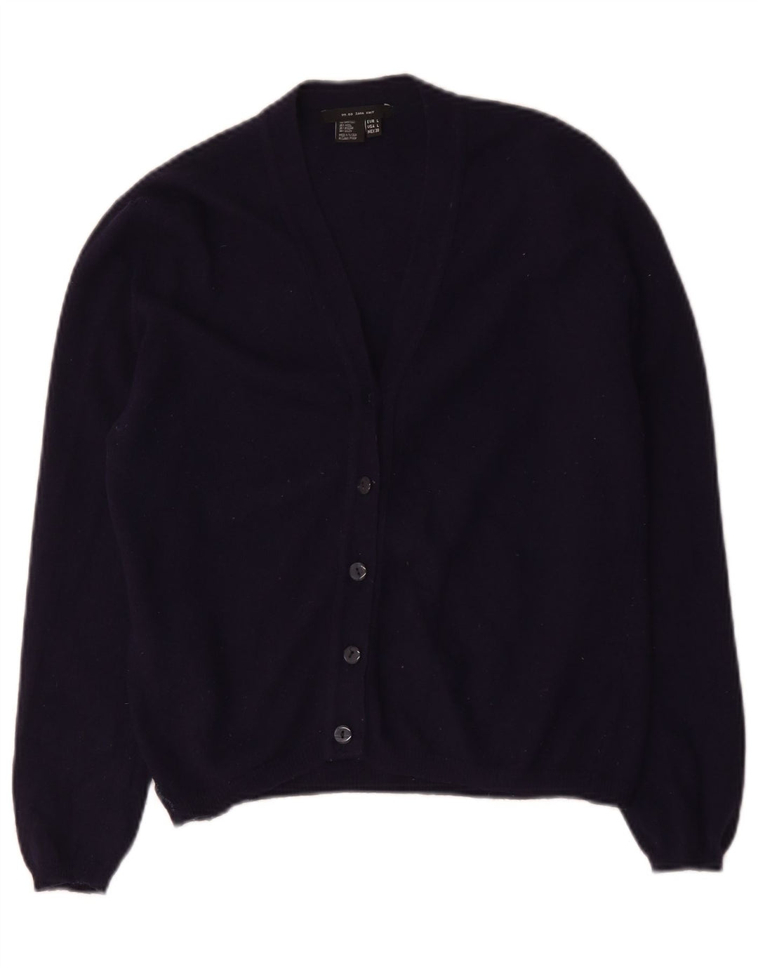 Pulover cardigan pentru femei Zara UK 14 Lână mare albastru bleumarin