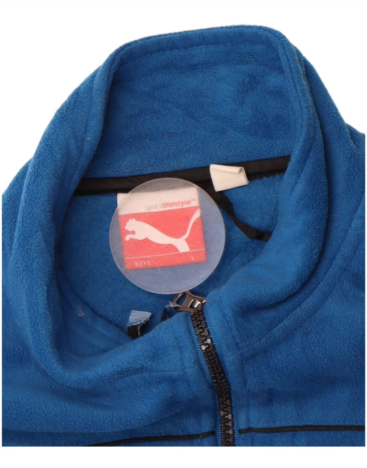 Jachetă fleece PUMA pentru băieți 12-13 ani, mare, albastru, poliester