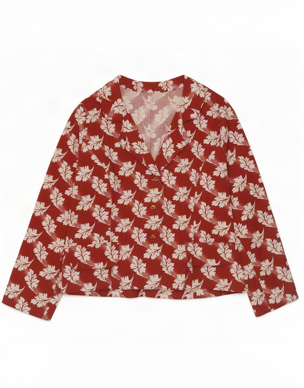 Top cardigan vintage pentru femei UK 12 Medium Red Floral
