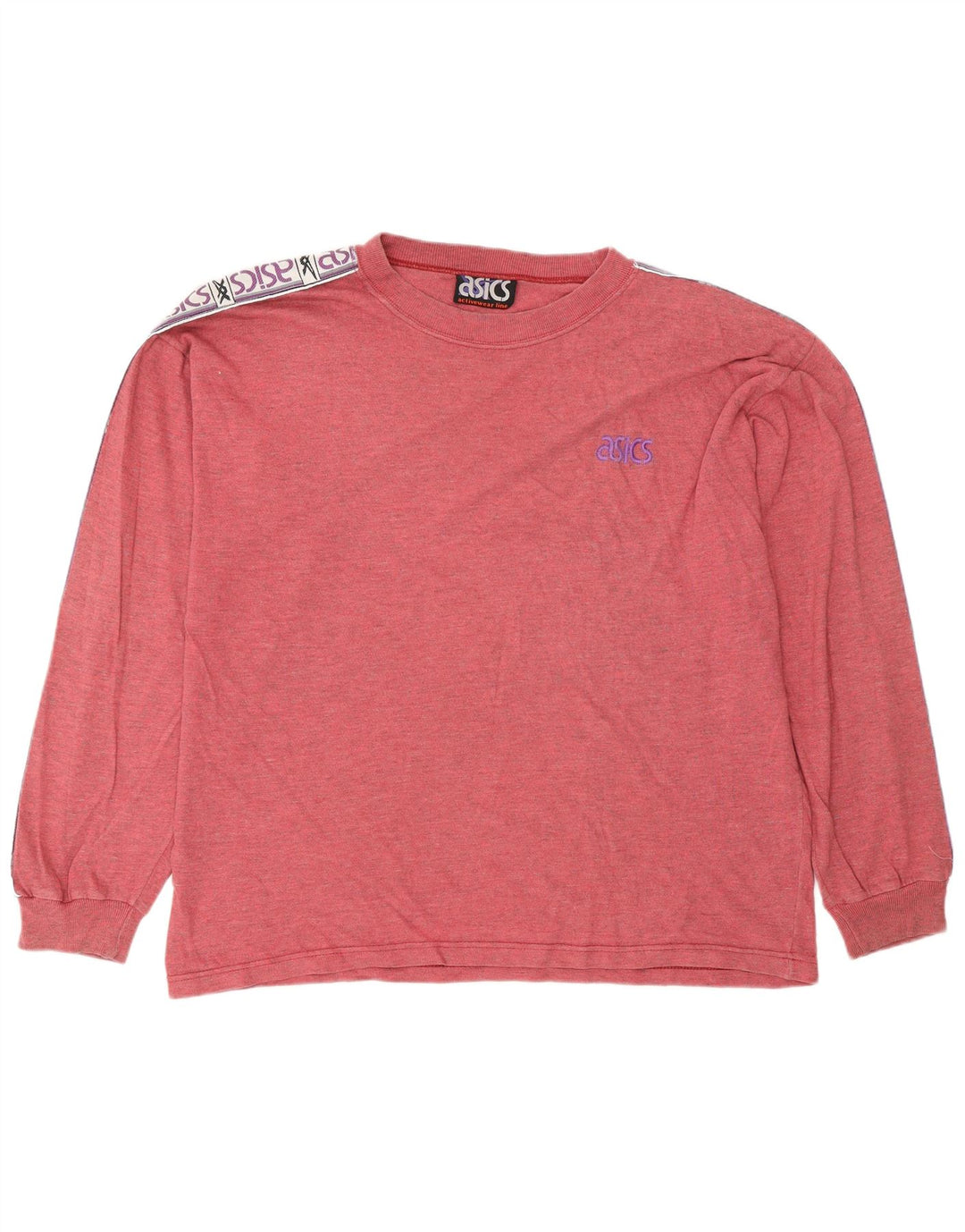 Top grafic Asics pentru bărbați, cu mânecă lungă, XL, roșu, bumbac color bloc